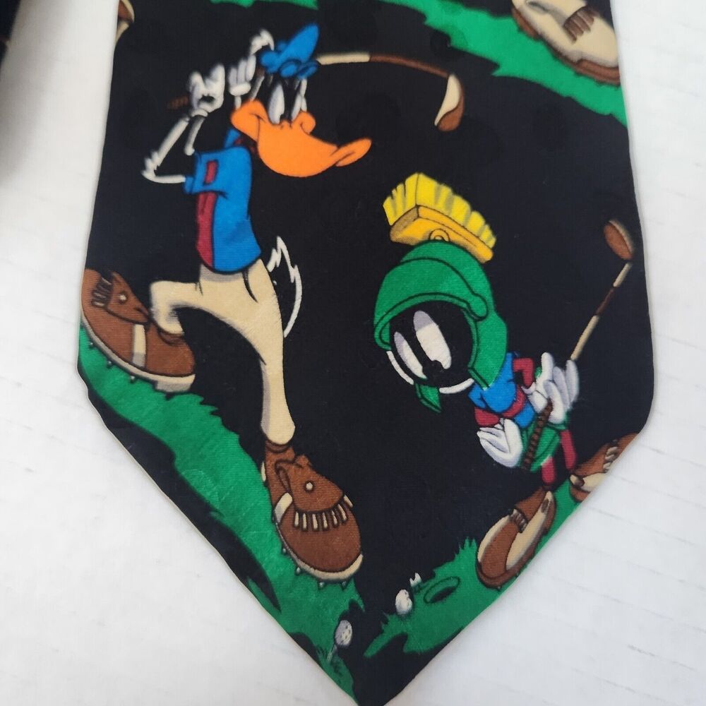 Vtg 1994 Looney Tunes Mania Golf Taz Marvin Bugs Daffy Men Necktie Tie D… - Picture 4 of 9